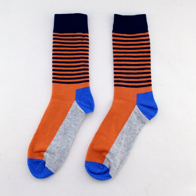 Cotton Socks For Men Long Tube Socks Socks Tide Happiness Happy Male Striped Socks